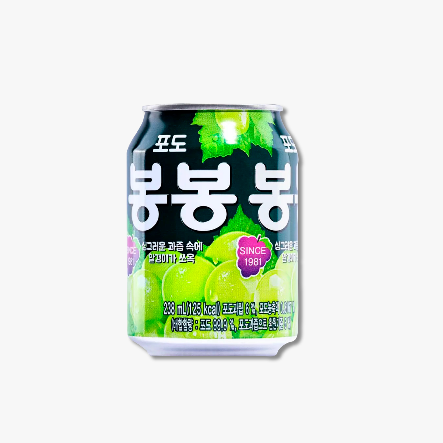 Bong Bong Grape Bebida Coreana de Uva con Pulpa – 238ml × 72 Unidades