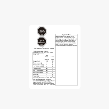 Mango Soda Soda Coreana de Mango – 350ml × 24 Unidades
