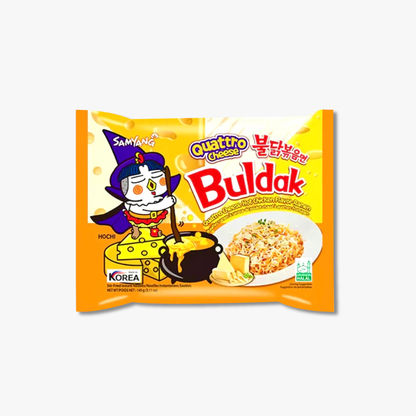 Buldak 4 Queso Bokkeum Myeon – 140g | Caja de 32 Unidades