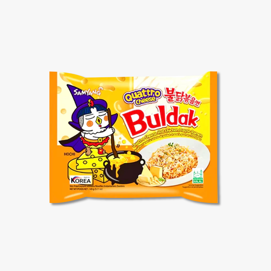 Buldak 4 Queso Bokkeum Myeon – 140g | Caja de 32 Unidades