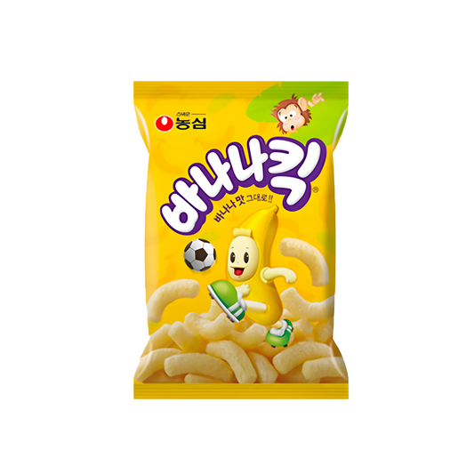 Banana Kick snack sabor banana snack coreano importado de corea paquete caja 20 unidades Bogl Bogl